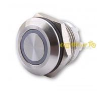 Interruttore HIGHSIDER push in acciaio cromato con led blu (M12)