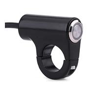 Interruttore Impermeabile Manubrio per Moto, 22mm Supporto Manubrio per Moto Pulsante per Faretto Freni Fari Fendinebbia Versione ON/OFF Blue Ray (Pulsante di autoripristino di tipo A)