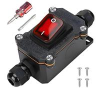 Interruttore in linea impermeabile, 20 A, 12 V, DC DPST a 4 poli, IP67, interruttore per cavi, interruttore on/off, interruttore a bilanciere impermeabile, per uso esterno, su entrambi i lati di