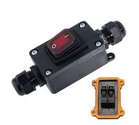Interruttore in linea impermeabile, AC220 V, 30 A, interruttore a pressione, pulsante in linea, interruttore a pulsante per macchine, interruttore a pulsante su entrambi i lati di accensione e uscita
