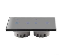 Interruttore intelligente attivato touch per Tuya e pannello di controllo app in vetro per la gestione dell'illuminazione a distanza on/off (4 gang)