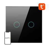 Smart Light Switch WiFi Avatto TS02-EU-B2 2 Way TUYA (black)