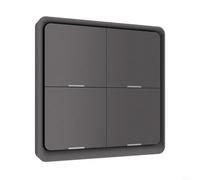 Interruttore intelligente da parete a 4 vie con controllo a pulsante, per Tuya e Zigbee, modulo di telecomando wireless per app, facile da installare, design moderno e sottile in nero e grigio