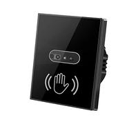 Interruttore intelligente, Interruttore luce a infrarossi intelligente Lampada da parete On Off Sensore IR No Touch Pannello touch screen in vetro(Noir)