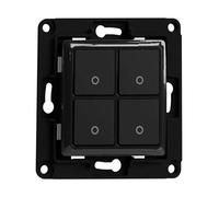 SHELLY WS4 B - Interruttore a parete Shelly, nero, a 4 vani