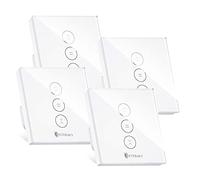 Interruttore Intelligente Tapparelle, Etersky Alexa Interruttore WiFi per Avvolgibili Tapparelle, Funziona con Alexa e Google Home, Controllo touch, Telecomando con App【Richiede Filo Neutro】4 Pezzi