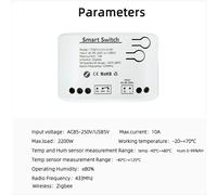 Interruttore intelligente Tuya Zigbee a 1 canale con sensore di temperatura e umidità, app Tuya Smart Life, relè a contatto secco passivo AC85-250V