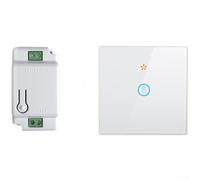 Interruttore intelligente wireless per uso domestico, telecomando di frequenza RF433 con portata interna di 30 m, pannello touch con vetro temperato, alimentato a batteria per più apparecchi di