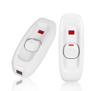 Interruttore Intermedio Passante Rocker per Elettrodomestici - AC 250V 10A In Linea ON/OFF per Lampada - Cavo Con Spia LED (Bianco) 2 Pezzi