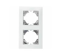 Interruttore - Interruttore a incasso in vetro bianco, telaio a 2 elementi, design orizzontale, moderno ed elegante, facile installazione. *
