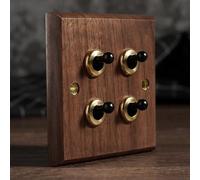 Interruttore, interruttore a levetta, a scomparsa, a di lusso, a for la casa, semplice for luce da parete in legno massello(4 Gang)