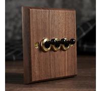 Interruttore, interruttore a levetta, a scomparsa, a di lusso, a for la casa, semplice for luce da parete in legno massello(3 Gang)