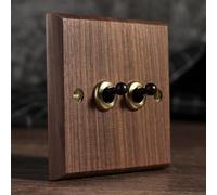 Interruttore, interruttore a levetta, a scomparsa, a di lusso, a for la casa, semplice for luce da parete in legno massello(2 Gang)