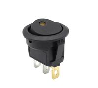 Interruttore KCD1 circolare quadrato 12V 220V con luce LED occhio joystick a 3 pin e 2 posizioni 16A potenza SPST interruttore(Square yellow,220V)