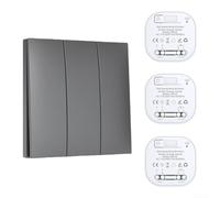 Interruttore Kine-tic wireless, interruttore di controllo remoto autoalimentato, nessuna batteria richiesta, interruttore autoadesivo da parete per Smart Home (nero 1-3)