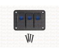 Interruttore kit a pannello 3x bottone con spia a Led - 12/24V - 20A ON OFF