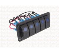 Interruttore kit a pannello 5x bottone con spia a Led - 12/24V - 20A ON OFF