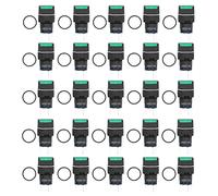 Interruttore Lampada a Pulsante 25 Pezzi, Auto Bloccante, Quadrato, 16mm, 24V, Con Luce Gialla - Alta Durabilità, Contatti in Ottone, Ideale per Automazione e Elettrodomestici (verde)