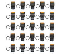 Interruttore Lampada a Pulsante 25 Pezzi, Auto Bloccante, Quadrato, 16mm, 24V, Con Luce Gialla - Alta Durabilità, Contatti in Ottone, Ideale per Automazione e Elettrodomestici (Giallo)