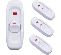 Interruttore Lampada Interruttori della luce 4 pezzi Nero/bianco AC 250V 10A Interruttore di controllo lampada On Off(White 4pcs)