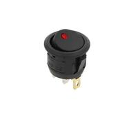Interruttore LED 12V 220V 16A interruttore di alimentazione 3 pin KCD1 20mm(Dot-Red-Round)