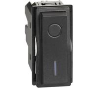 Interruttore Living Now 2P 16 AX 250 Vac illuminabile 1 modulo Nero Bticino KG4