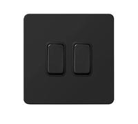 Interruttore Luce da Parete Interruttore A Pulsante Da Parete A 2 Vie In Acciaio Inossidabile Nero, Dimmer, Della Luce Retrò E Presa Elettrica Con USB For La Casa(2Gang Switch)