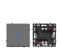 Interruttore Luce,Interruttore da Parete Modulo interruttore a pulsante con spia luminosa Parti di ricarica del telefono Lampada da parete Combinazione plastica(2Gang 2Way Module)