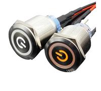 Interruttore luce LED in acciaio inossidabile autobloccante da 22 mm, for auto, motore automatico, PC 12V 24V(Switch socket,MOMENTARY_12V)