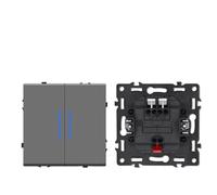 Interruttore Luce Muro,Interruttore A Pulsante Modulo interruttore a pulsante con spia luminosa Parti di ricarica del telefono Lampada da parete Combinazione plastica(2Gang 1Way Module)