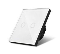Interruttore Luce Muro,Interruttore Di Commutazion Interruttore touch leggero 220V Sensore Switch Standard 1/2/3 Gang Pannello in vetro temperato Smart Impermeabile No(White 2 only)