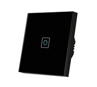 Interruttore Luce Muro,Interruttore Di Commutazion Interruttore touch leggero 220V Sensore Switch Standard 1/2/3 Gang Pannello in vetro temperato Smart Impermeabile No(NG black 1 touch)