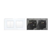 Interruttore Luce Muro,Interruttore Di Commutazion Pannello in cristallo in stile semplice, doppio interruttore a pulsante for luce da parete a 1, 2, 3 o 4 vie, 10 A(2G1W 1G1W,White)