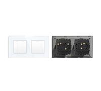Interruttore Luce Muro,Interruttore Di Commutazion Pannello in cristallo in stile semplice, doppio interruttore a pulsante for luce da parete a 1, 2, 3 o 4 vie, 10 A(2G1W 1G2W,Gray)