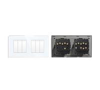 Interruttore Luce Muro,Interruttore Di Commutazion Pannello in cristallo in stile semplice, doppio interruttore a pulsante for luce da parete a 1, 2, 3 o 4 vie, 10 A(3G1W 3G2W,Gray)