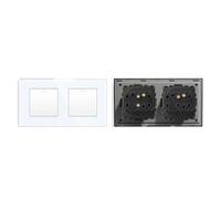 Interruttore Luce Muro,Interruttore Di Commutazion Pannello in cristallo in stile semplice, doppio interruttore a pulsante for luce da parete a 1, 2, 3 o 4 vie, 10 A(1G1W 1G2W,Gray)