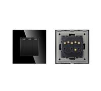 Interruttore Luce Muro,Interruttore Di Commutazion Pannello in cristallo in stile semplice, doppio interruttore a pulsante for luce da parete a 1, 2, 3 o 4 vie, 10 A(3G1W,Gold)