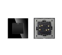 Interruttore Luce Muro, Interruttori Luce Pannello in cristallo in stile semplice, doppio interruttore a pulsante for luce da parete a 1, 2, 3 o 4 vie, 10 A(1G3W,Black)