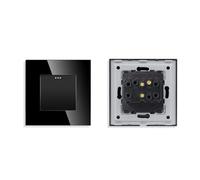 Interruttore Luce Muro, Interruttori Luce Pannello in cristallo in stile semplice, doppio interruttore a pulsante for luce da parete a 1, 2, 3 o 4 vie, 10 A(1G2W,Gray)