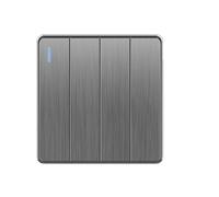 Interruttore Luce Muro, Interruttori Luce Presa elettrica universale da parete con piastra inclinabile grande, grigia, 13A(4gang2way)