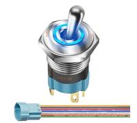 Interruttore Luce On/Off A Dondolo - Pulsante A Dondolo 12 Volt Illuminato,Impermeabile Rocker On/Off | per Marine Automobile All-Terreno SUV Camping-Car Elettricità Industria