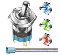 Interruttore Luce On/Off - Pulsante a bilanciere luminoso 12 Volt,Interruttore rocker illuminato On/Off,per Marine Automobile All-Terreno SUV Camping-Car Elettricità Industria