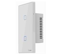 INTERRUTTORE LUCE PARETE SMART HOME TOUCH WIRELESS WIFI A 2 CANALI SONOFF T0US2C