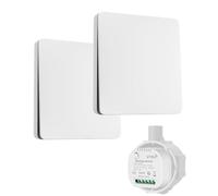 Interruttore Luce Senza Fili 2 Vie 15A 220V con Relè, Kit con 2 Interruttori Wireless Senza Batteria, Mantiene Interruttore Originale, Controllo da Più Punti, Telecomando RF per Lampade LED, Bianco