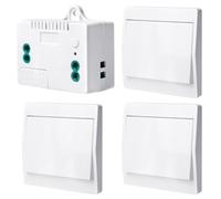 Interruttore Luce Senza Fili, 230v Interruttore Wireless Con 30-100m Ricevitore Set, Interruttore Senza Fili a Parete, 433mhz Trasmettitore Ricevitore Rf, Kit Interruttore Wireless Autogenerante