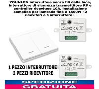 Interruttore Luce senza fili wireless RF 43MHZ,+ 2 Pz Controller Ricevitore 10A