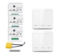Interruttore luce senza neutro 433 MHz Modulo di controllo a 2 vie 1/2/3 gruppi Interruttore a parete con telecomando Adatto for controller LED 110 V 220 V Dimmer LED(3 Light Switch 2 W)