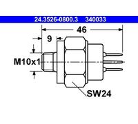 Interruttore luce STOP elettrico-idraulico 24.3526-0800.3 ATE per AUDI VW
