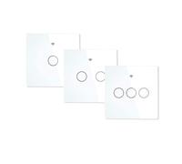 Interruttore luce touch da parete WiFi RF433 Telecomando wireless Retroilluminazione Voce 1/2/3 Gang(White,1-Gang)
