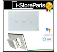 INTERRUTTORE LUCI SMART WIFI PARETE TOUCH ALEXA GOOGLE HOME SCATOLA 503 3 TASTI